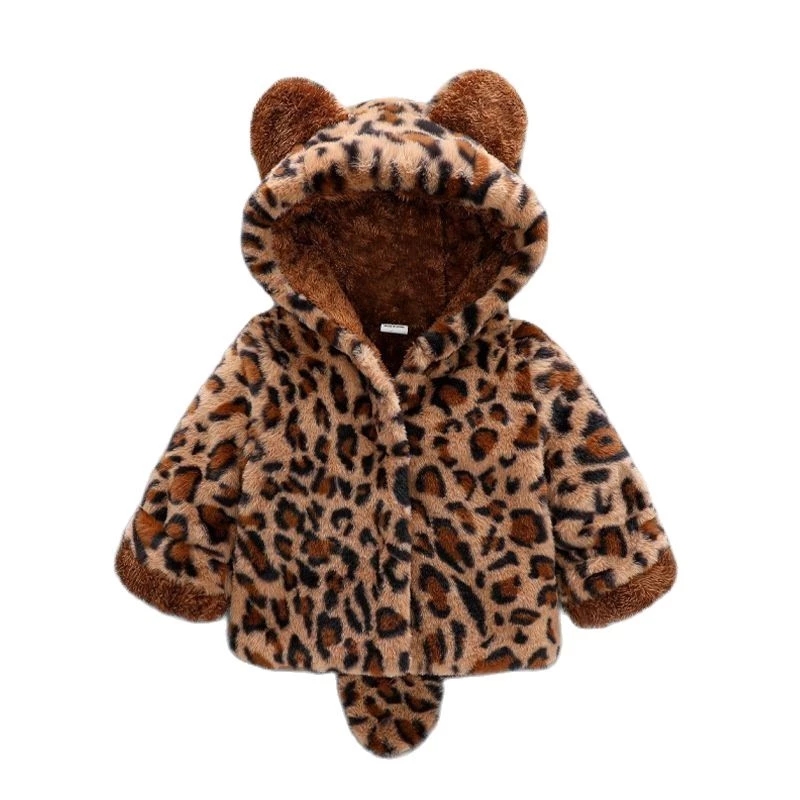 Winter Clothing For Toddlers - Детская плюшевая куртка с леопардовым принтом,