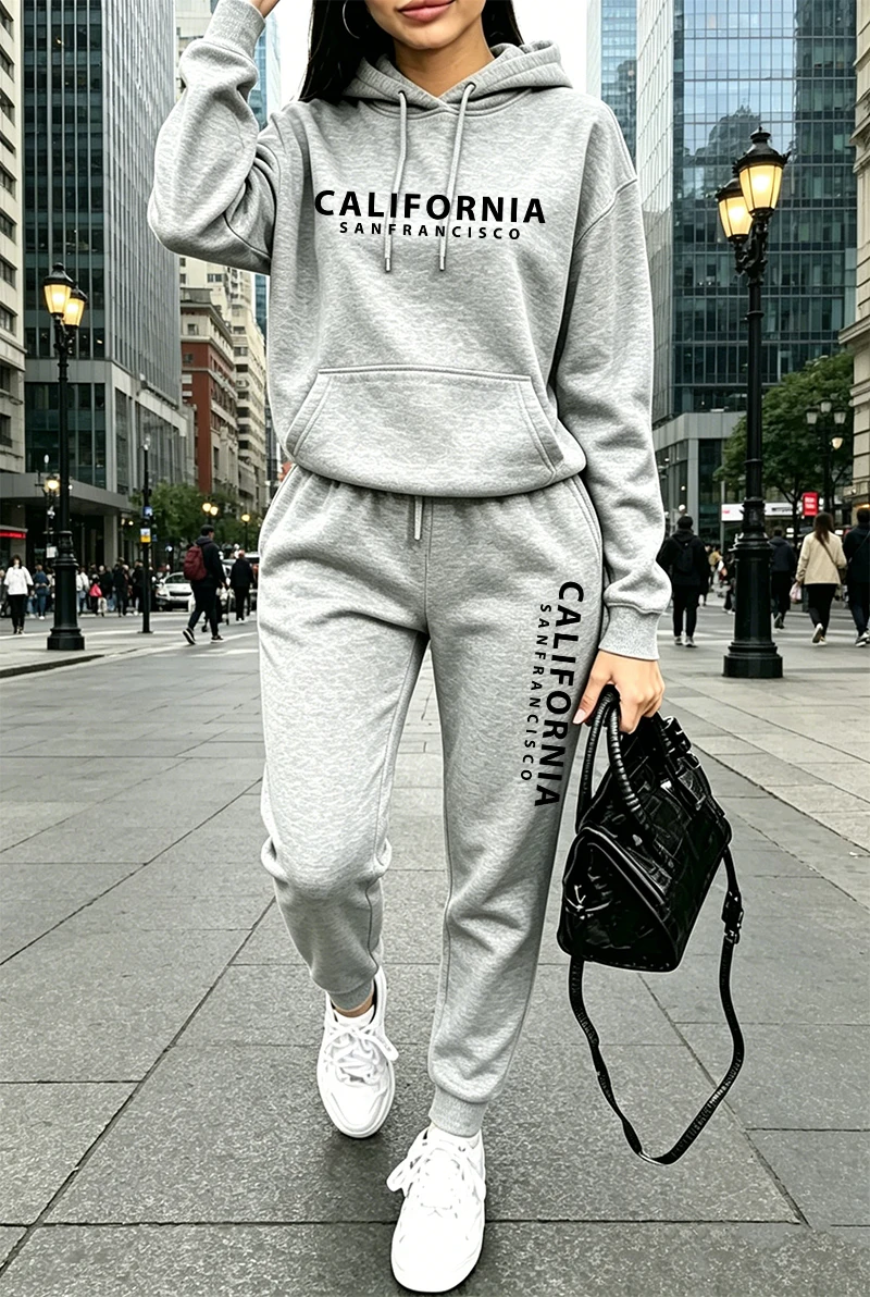 Winter Clothing For Women - Качественный женский спортивный костюм с принтом,